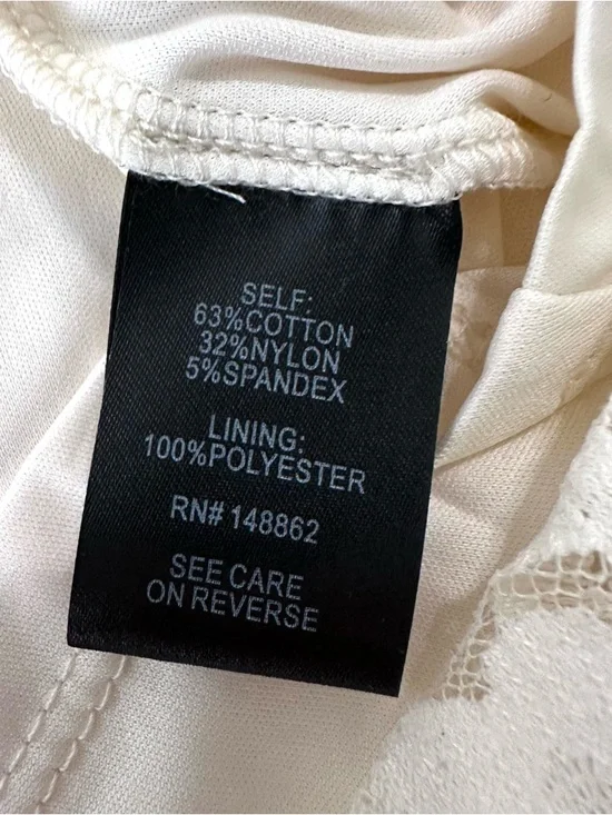 Torrid Ivory Stretch Lace Cinched Elbow Sleeve Peplum Top Womens 1X (14-16) NWT - Picture 6 of 7